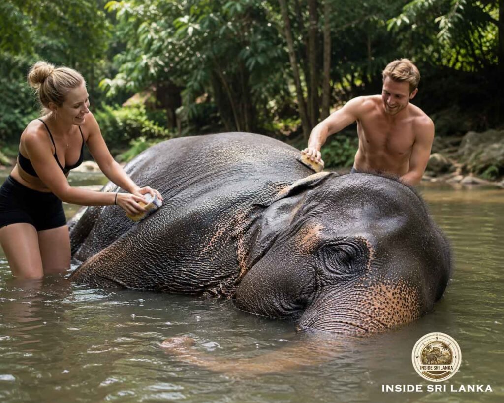 elephant bathing